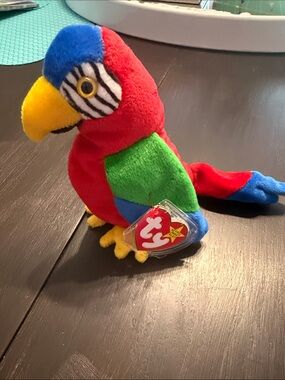 Ty Beanie Baby Jobber Parrot Plush - Red, Green, Blue, Yellow